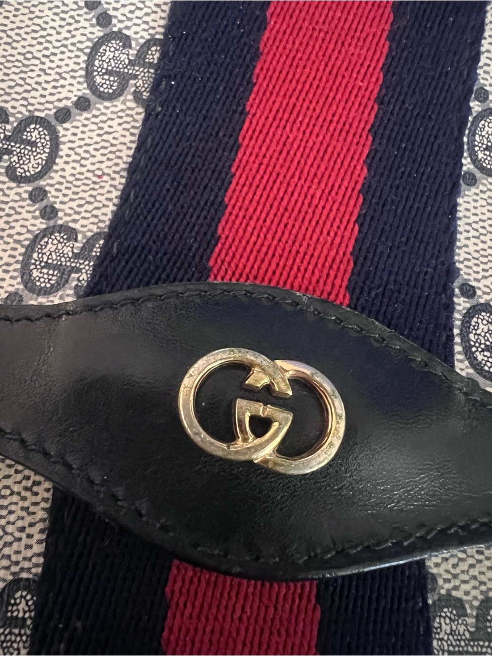 Vintage Gucci Parfums Beige and Black Monogram Clutch - Picture 3 of 16